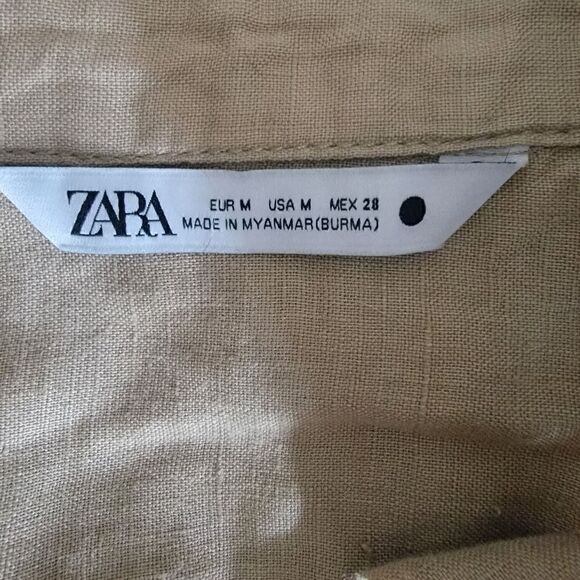 Zara Boxy Linen Button Up. Size M. - Picture 5 of 9